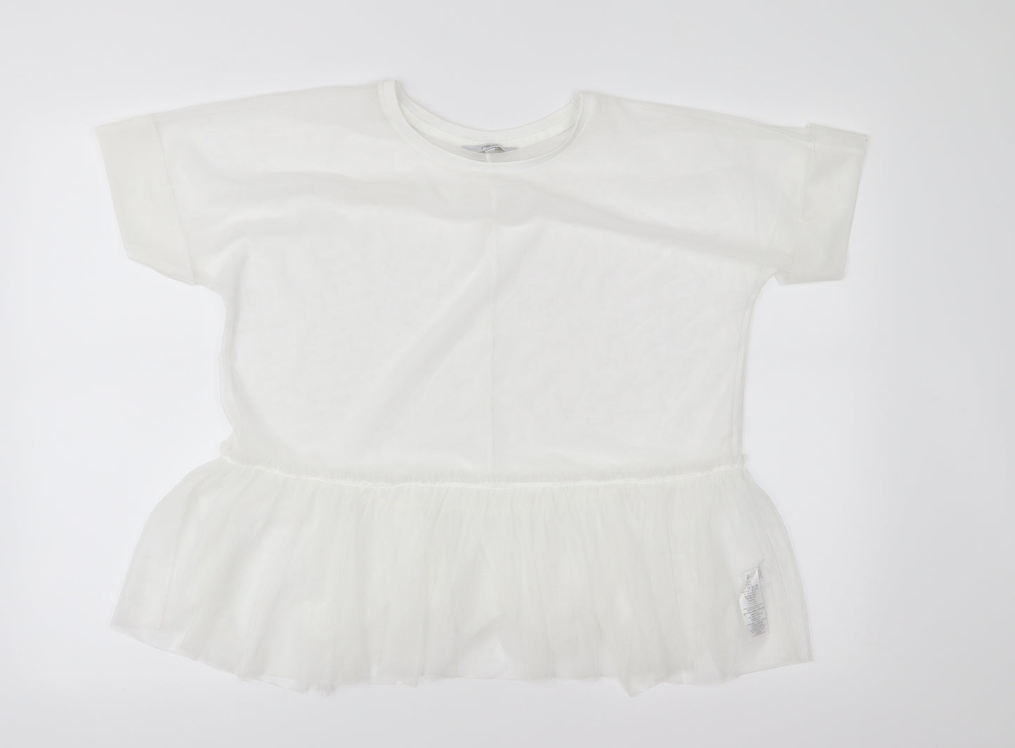 NEXT Womens White  Mesh Basic Blouse Size 10
