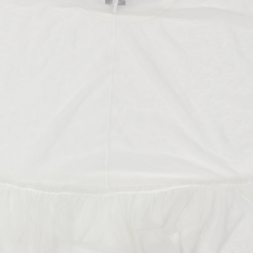 NEXT Womens White  Mesh Basic Blouse Size 10