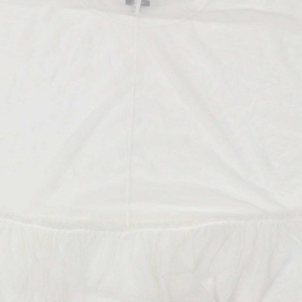 NEXT Womens White  Mesh Basic Blouse Size 10