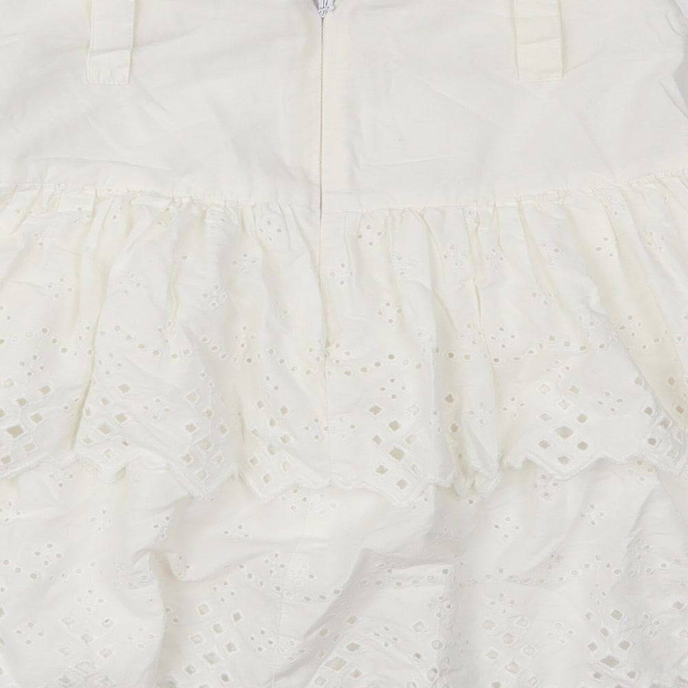 Topshop Womens White   Peasant Skirt Size 8