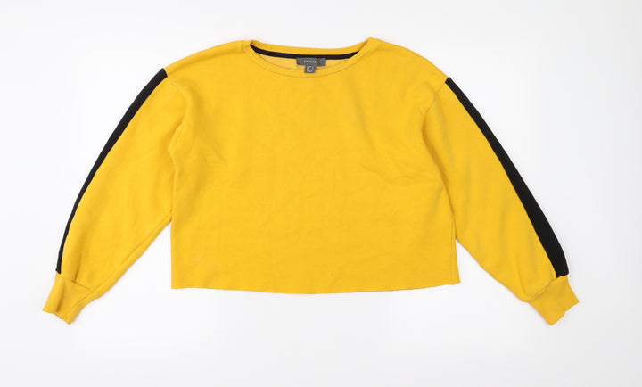 Primark Womens Yellow Jersey Pullover Sweatshirt Size 8