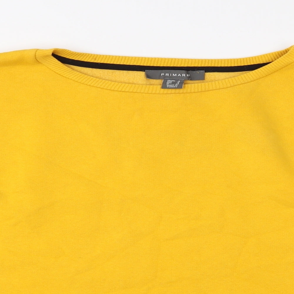 Primark Womens Yellow  Jersey Pullover Sweatshirt Size 8