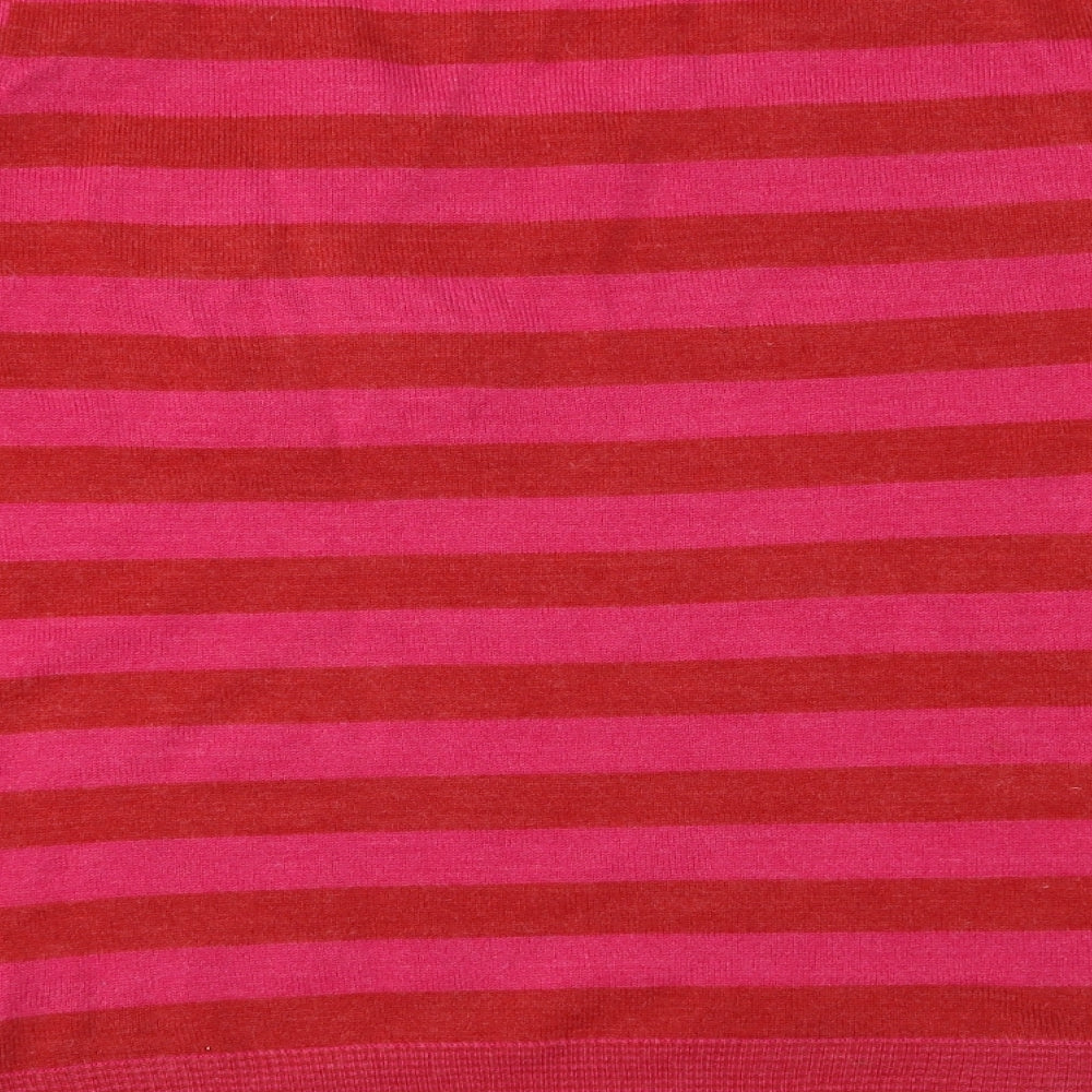 Per Una Womens Pink Striped Knit Pullover Jumper Size 18