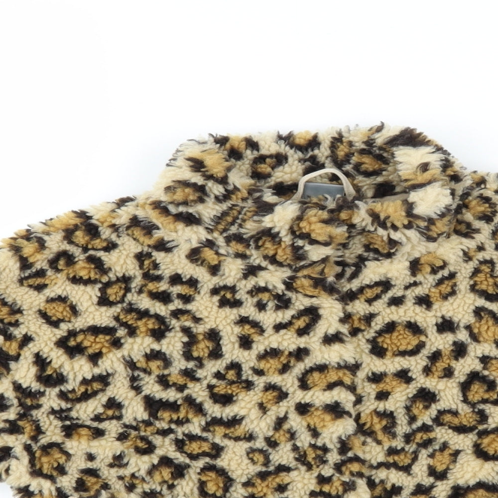 NEXT Girls Brown Animal Print  Jacket  Size 3-4 Years