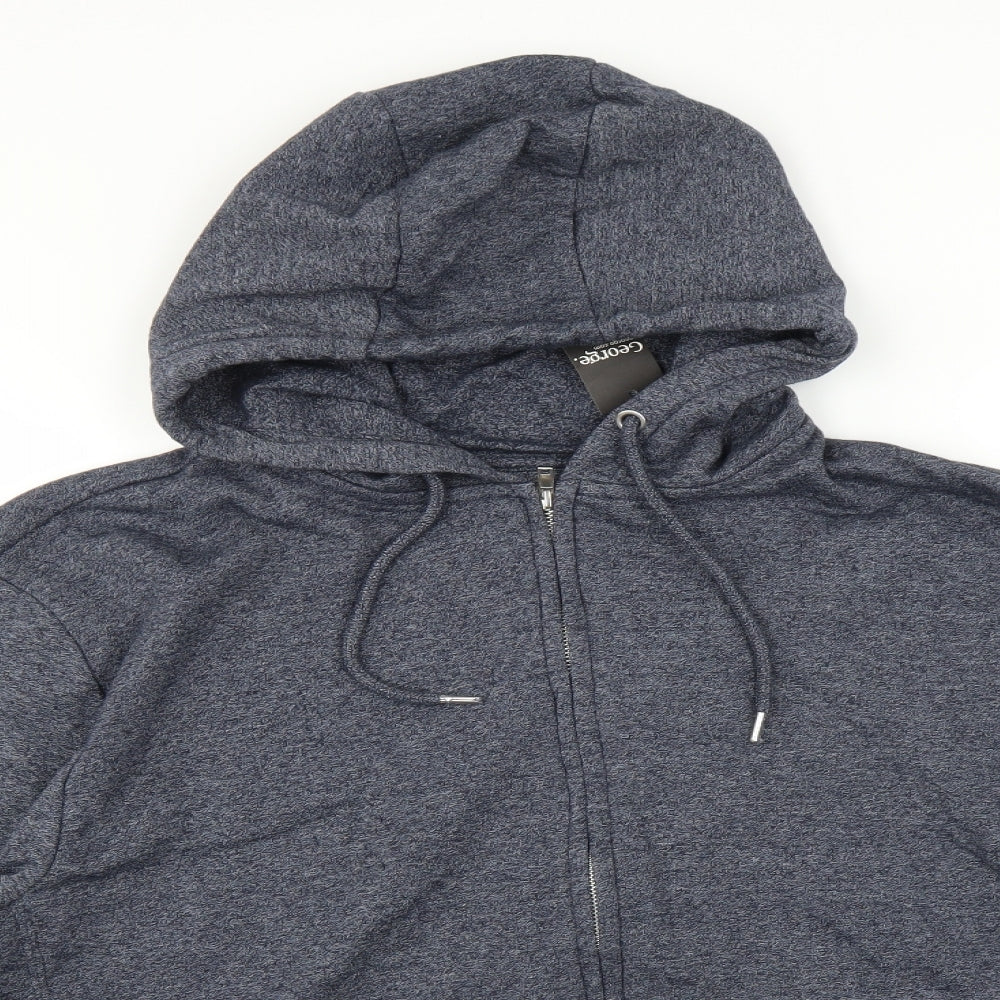 George Mens Blue   Full Zip Hoodie Size XL