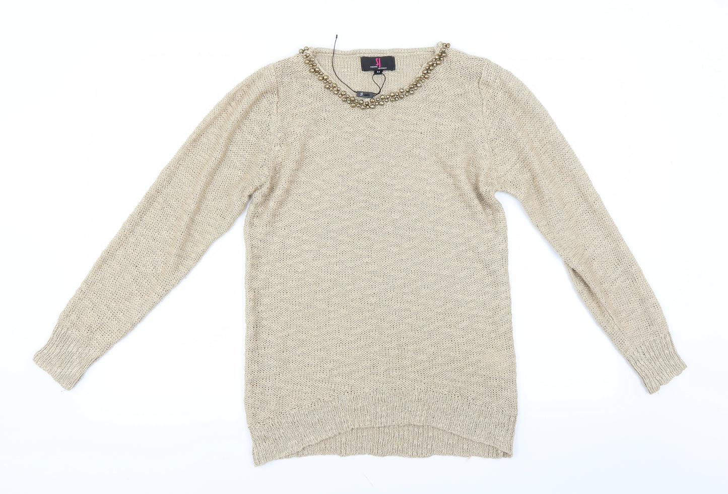 Simon Jefferey Womens Beige   Pullover Jumper Size M