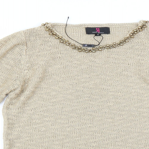 Simon Jefferey Womens Beige   Pullover Jumper Size M
