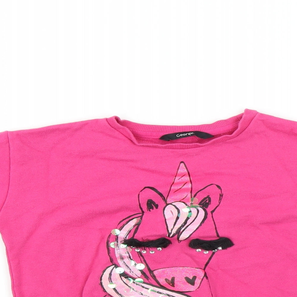 George Girls Pink   Pullover Sweatshirt Size 7-8 Years  - unicorn