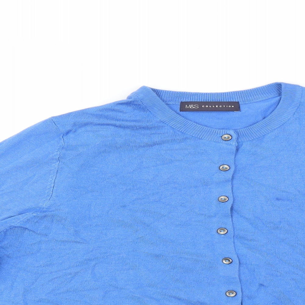 Marks and Spencer Womens Blue   Cardigan Jumper Size M