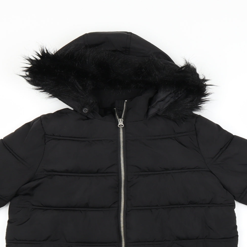 Very Girls Black   Puffer Jacket Coat Size 8 Years