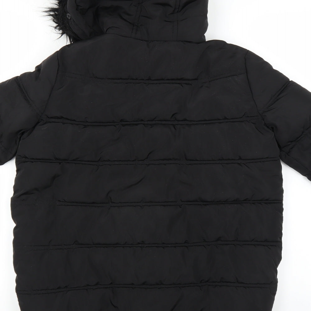 Very Girls Black   Puffer Jacket Coat Size 8 Years