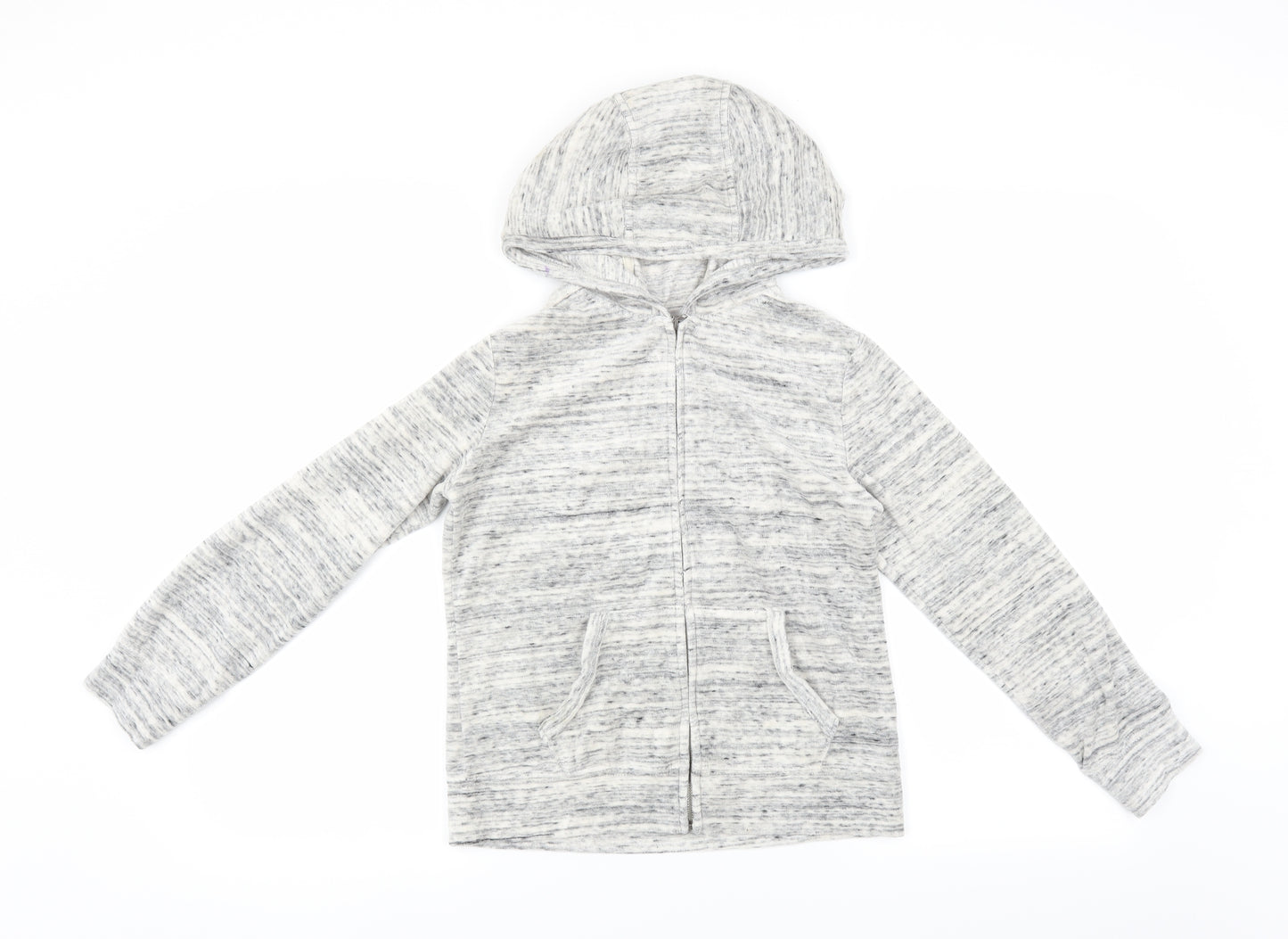 Matalan Girls Grey   Full Zip Hoodie Size 11 Years
