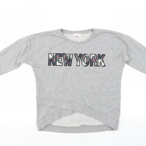 M&Co Girls Grey   Pullover Sweatshirt Size 9-10 Years  - new York