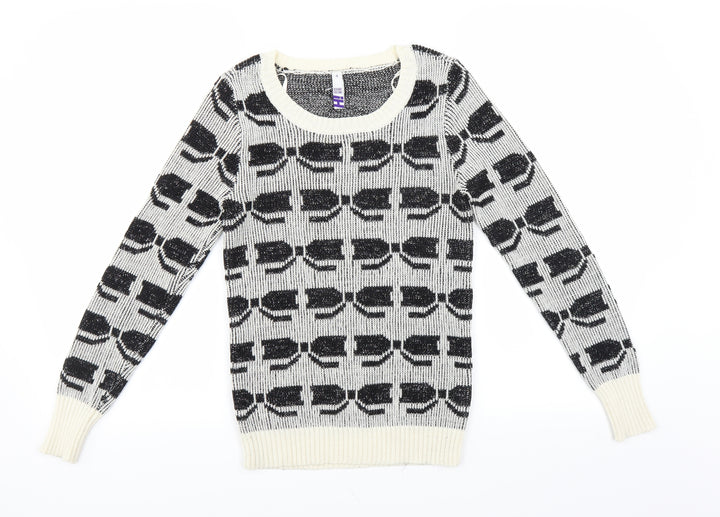 Debenhams Womens Black Geometric  Pullover Jumper Size 10