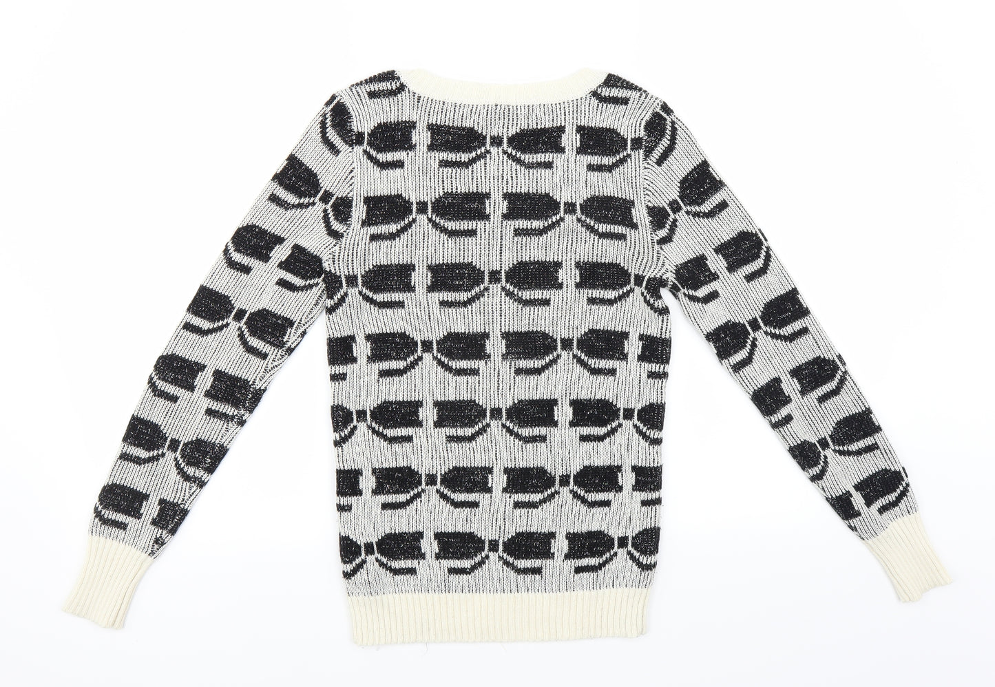 Debenhams Womens Black Geometric  Pullover Jumper Size 10