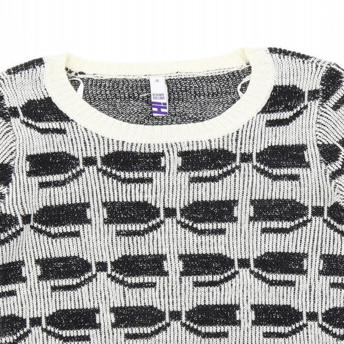 Debenhams Womens Black Geometric  Pullover Jumper Size 10