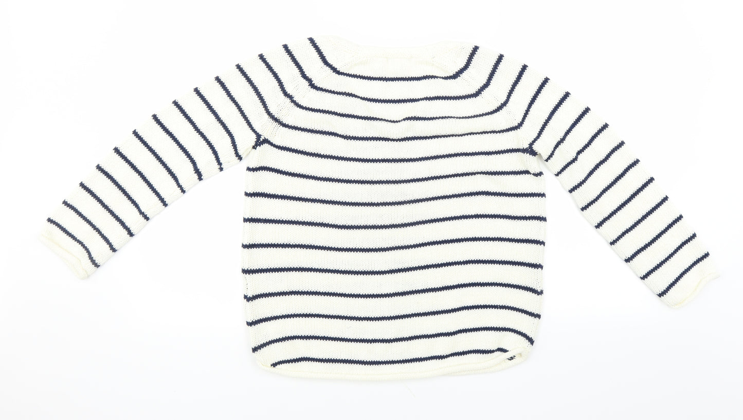 H&M Womens Ivory Striped  Pullover Jumper Size M