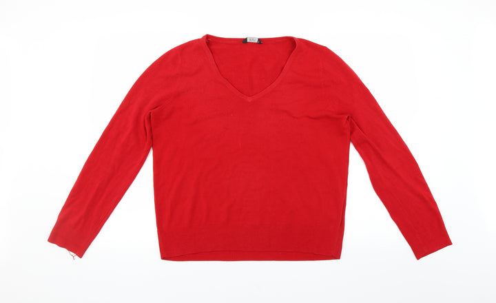 F&F Womens Red Pullover Jumper Size 16
