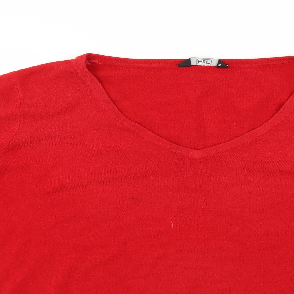 F&F Womens Red   Pullover Jumper Size 16