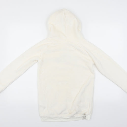 H&M Girls White   Pullover Hoodie Size 8-9 Years  - unicorn
