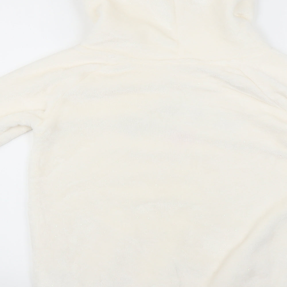 H&M Girls White   Pullover Hoodie Size 8-9 Years  - unicorn