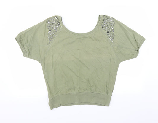 Preworn Womens Green   Pullover Sweatshirt Size 10