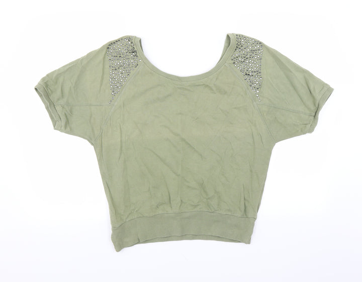 Preworn Womens Green   Pullover Sweatshirt Size 10