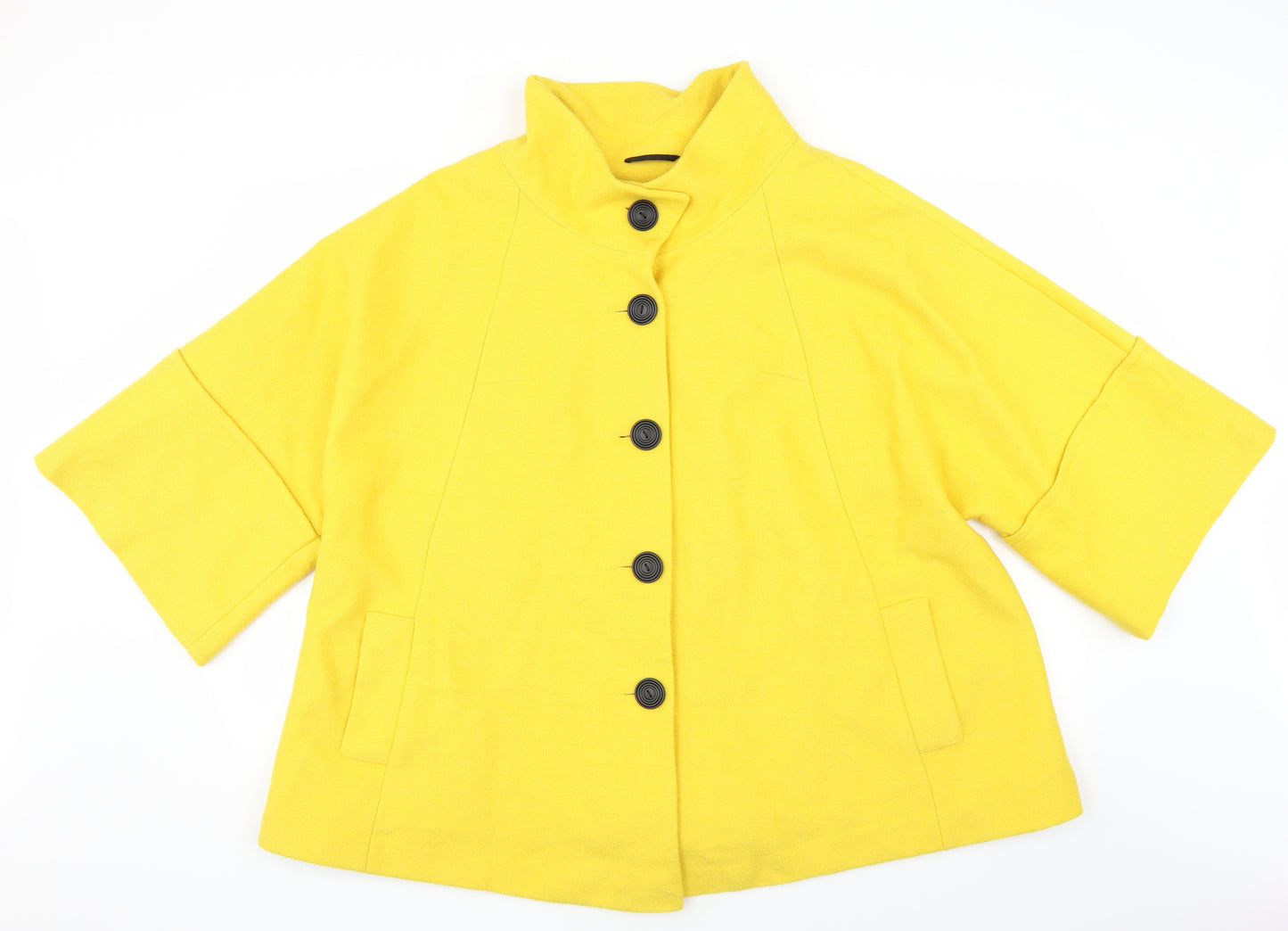 Ann Harvey Womens Yellow   Overcoat Coat Size 18
