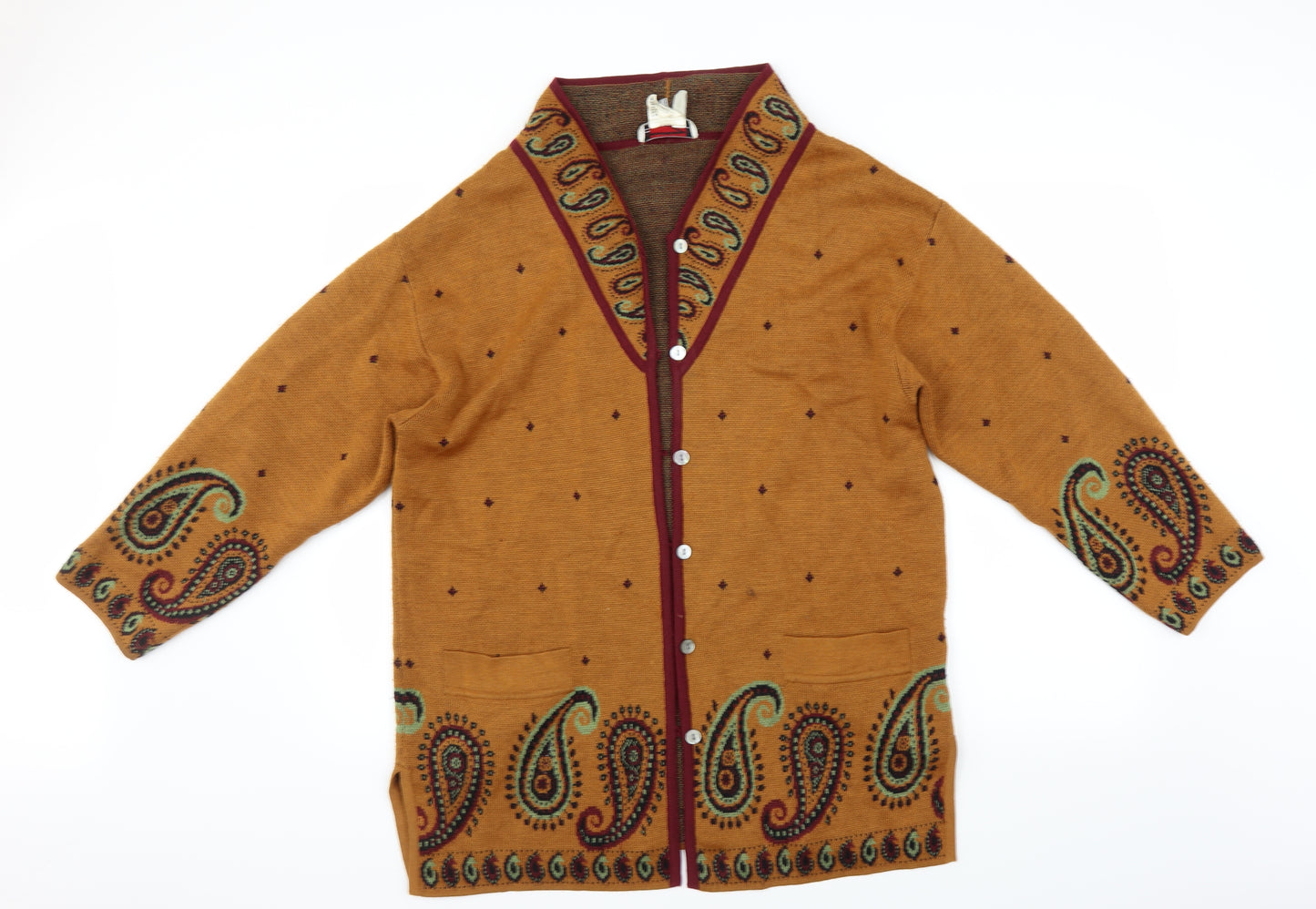 Apriori Womens Brown Paisley  Cardigan Jumper Size 10