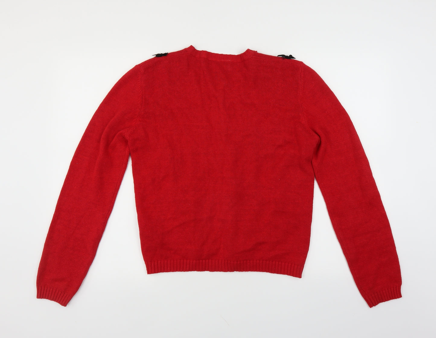 Adrienne Vittadini Womens Red   Cardigan Jumper Size S