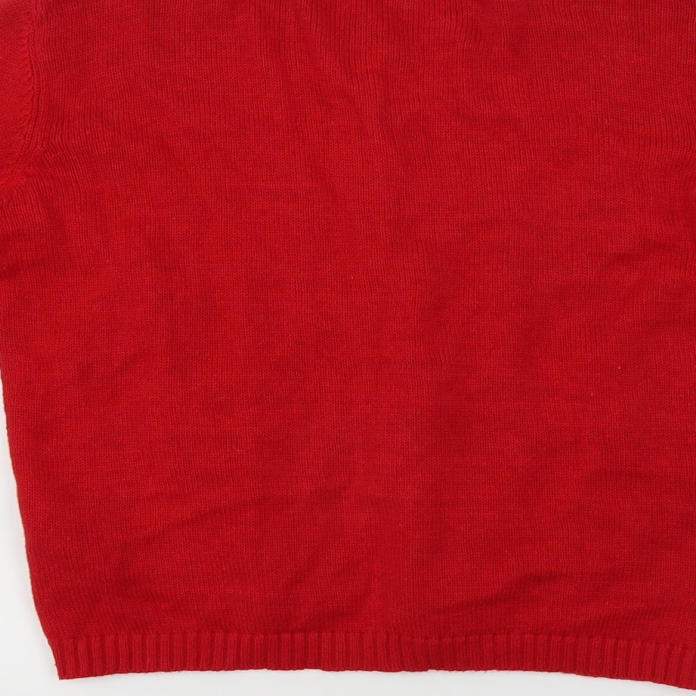 Adrienne Vittadini Womens Red   Cardigan Jumper Size S