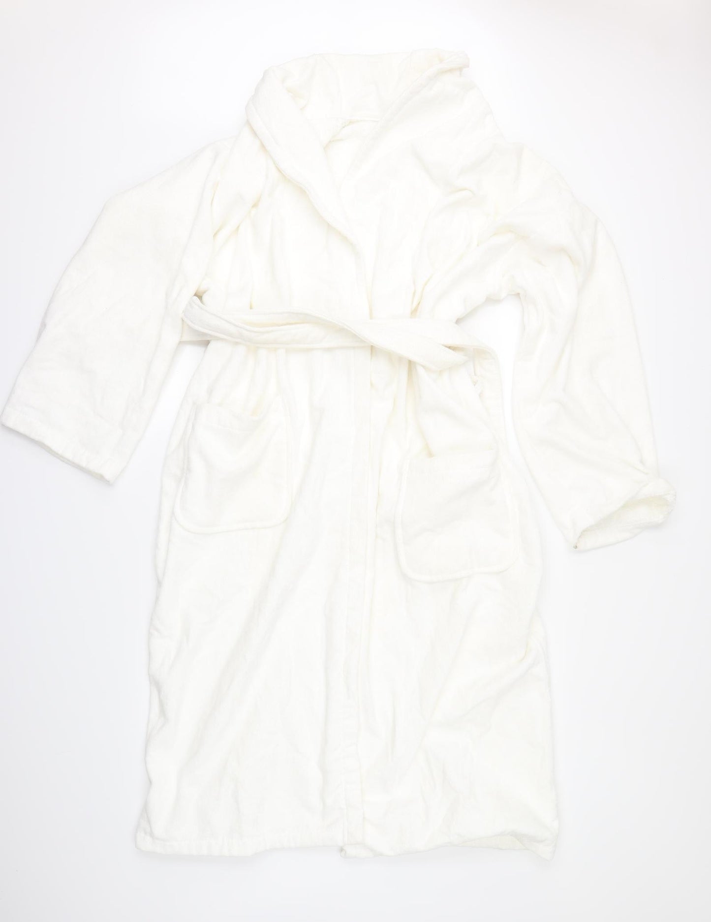 pick me ups Womens White Solid  Kimono Gown Size L