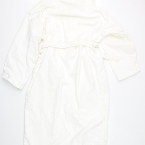 pick me ups Womens White Solid  Kimono Gown Size L