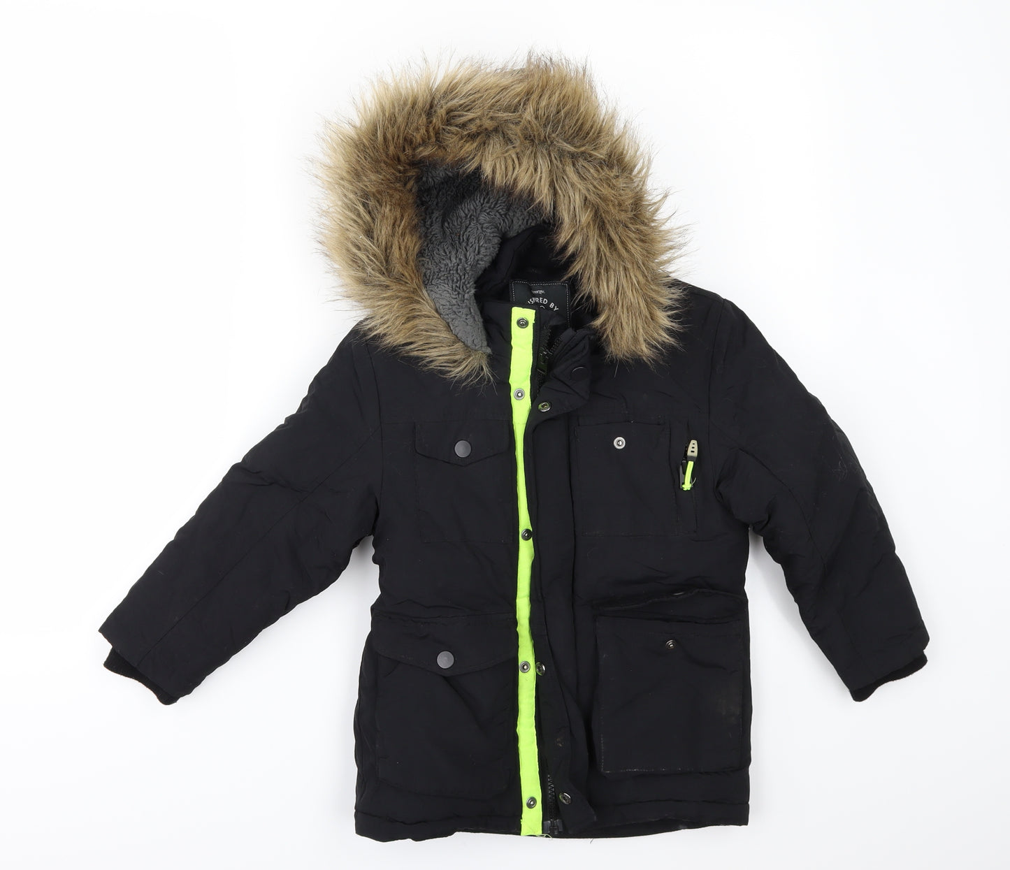 George Boys Black   Parka Jacket Size 5-6 Years