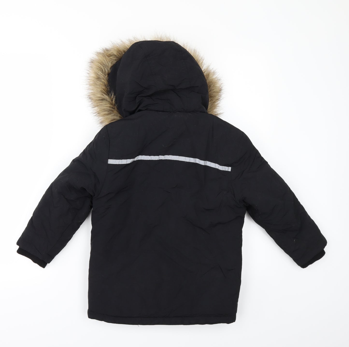 George Boys Black   Parka Jacket Size 5-6 Years