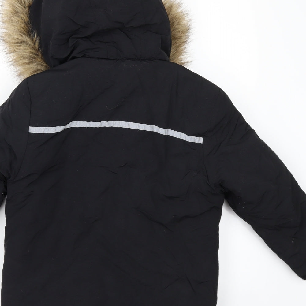 George Boys Black   Parka Jacket Size 5-6 Years