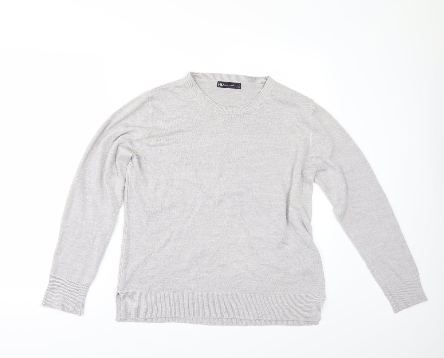 Marks and Spencer Womens Grey   Pullover Jumper Size 14
