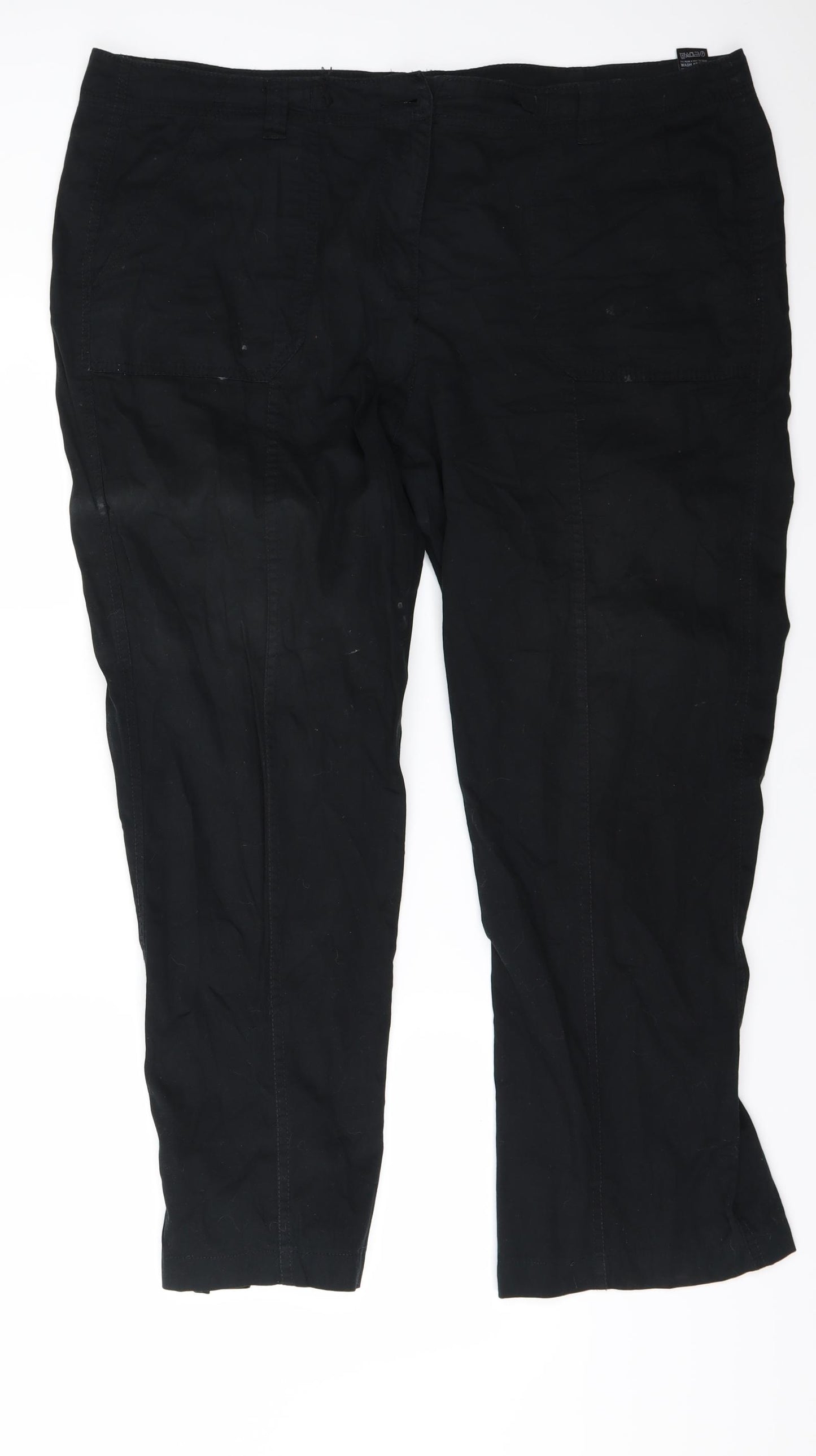 Marks and Spencer Womens Black   Cargo Trousers Size 18 L27 in