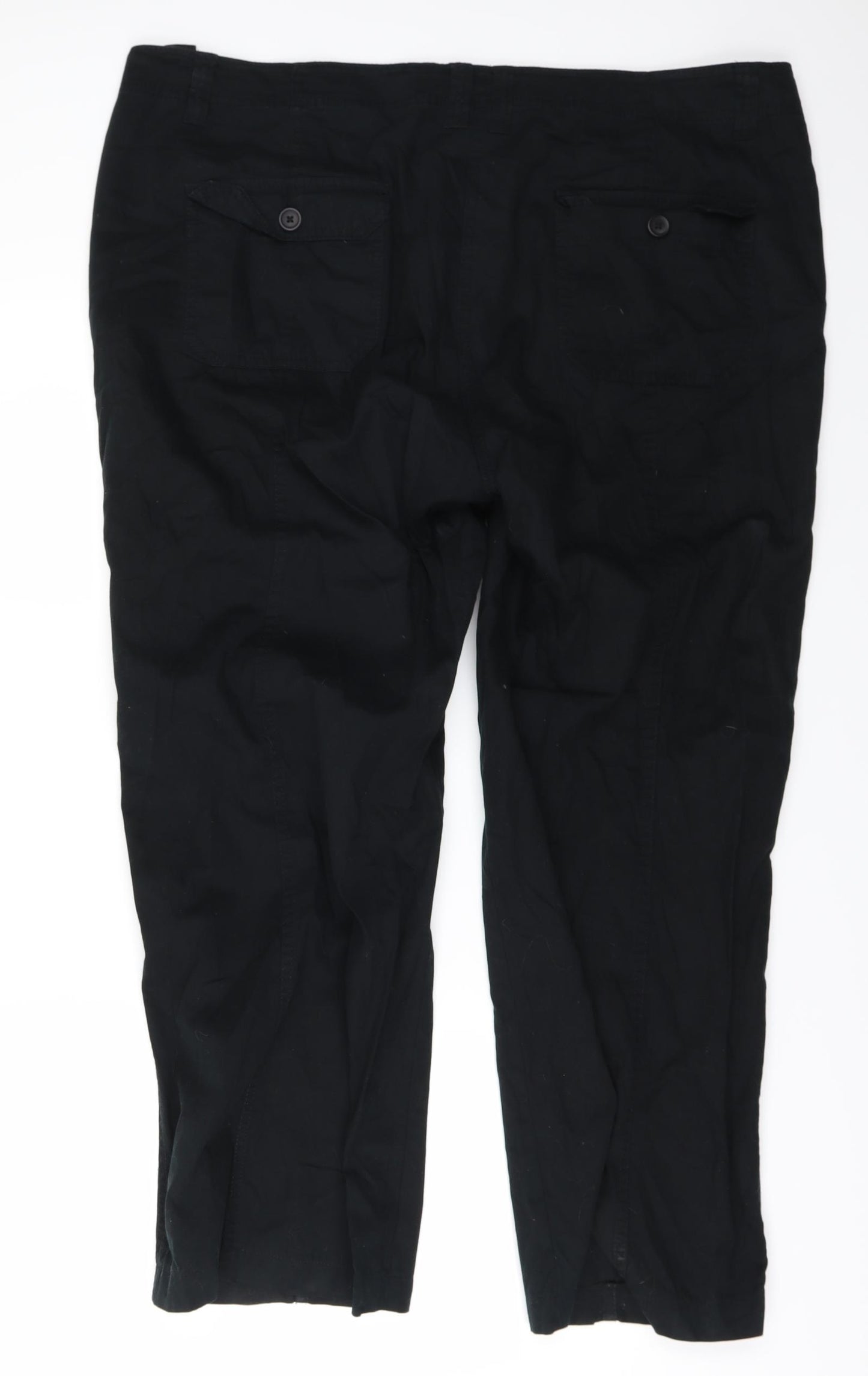 Marks and Spencer Womens Black   Cargo Trousers Size 18 L27 in