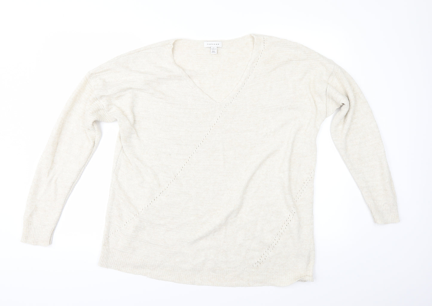 Topshop Womens Beige   Pullover Jumper Size S