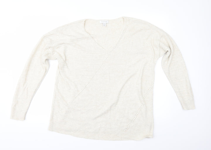 Topshop Womens Beige   Pullover Jumper Size S