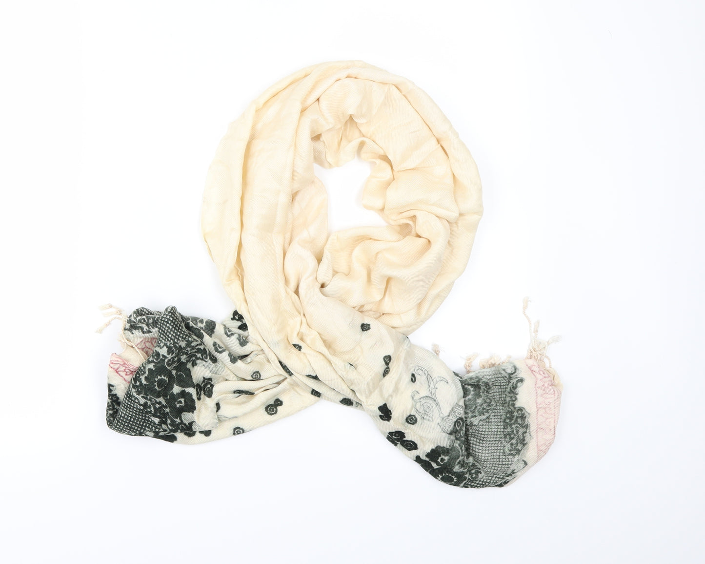 Preworn Womens Ivory Floral   Scarf