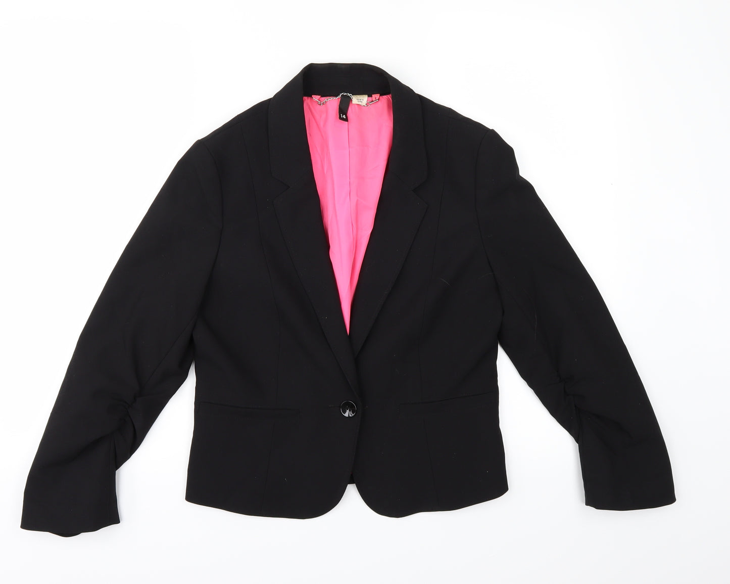 Divided by H&M Womens Black   Jacket  Size 14  - gathered sleeves