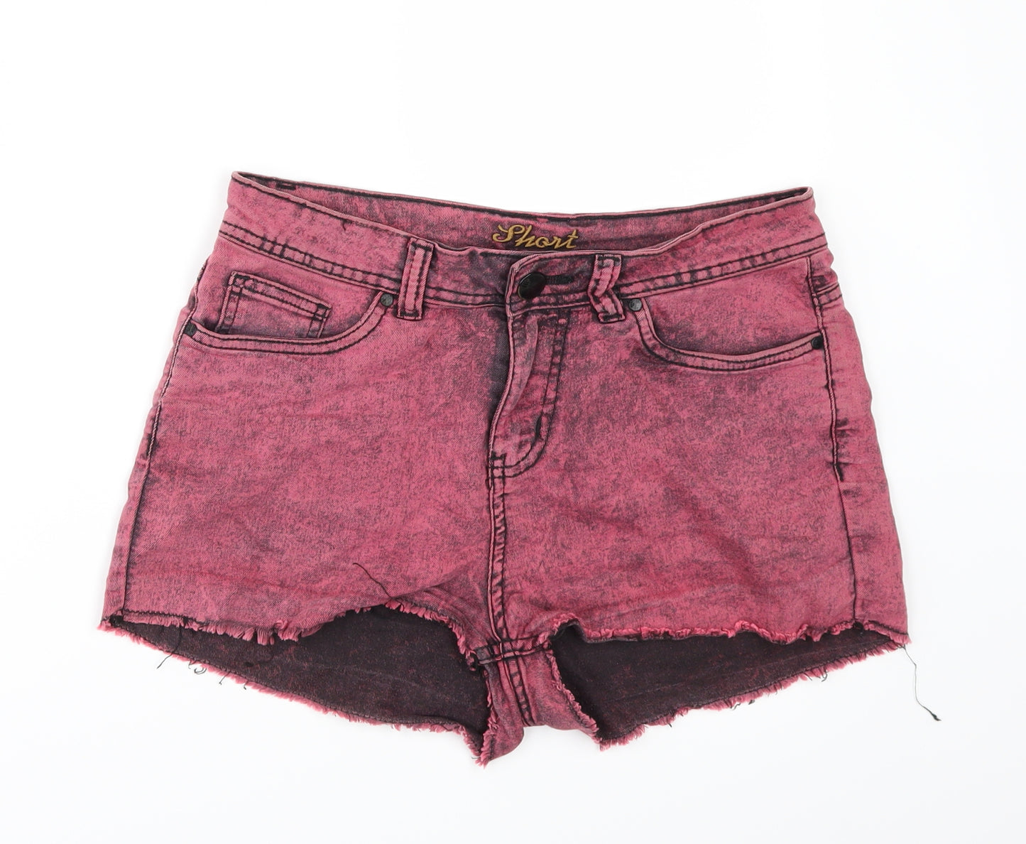 Denim & Co. Womens Pink  Denim Hot Pants Shorts Size 10