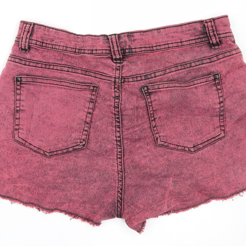 Denim & Co. Womens Pink  Denim Hot Pants Shorts Size 10
