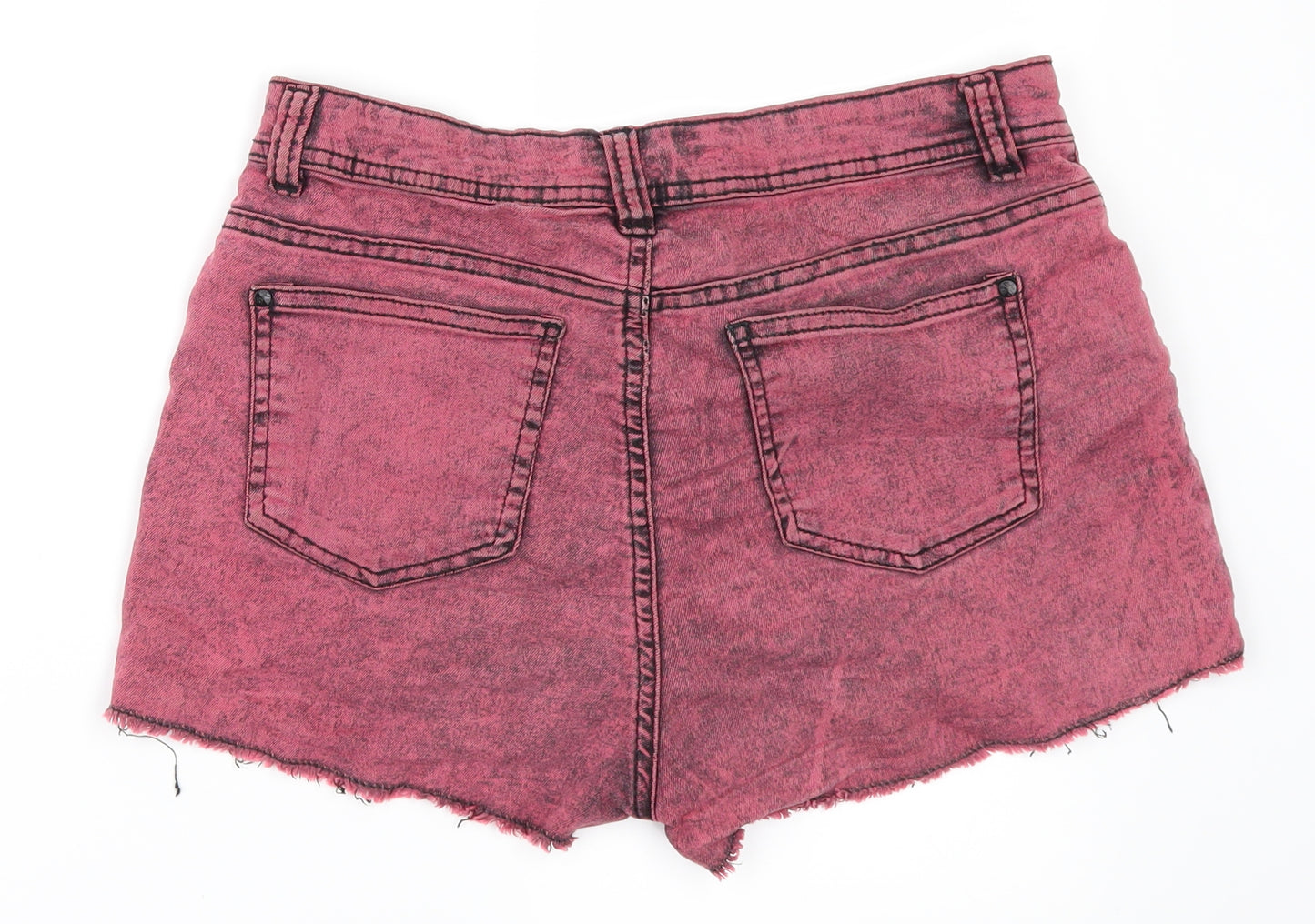 Denim & Co. Womens Pink  Denim Hot Pants Shorts Size 10