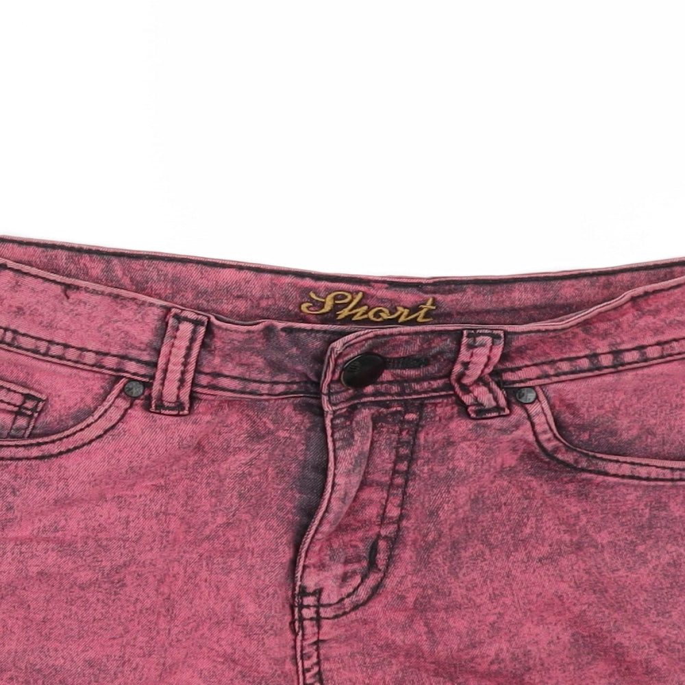 Denim & Co. Womens Pink  Denim Hot Pants Shorts Size 10