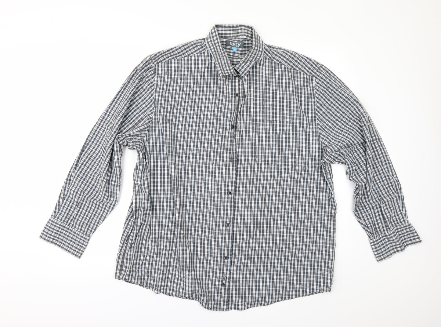 Easy Mens Multicoloured Check   Button-Up Size XL