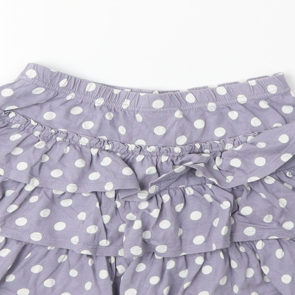 Mini Boden Girls Grey Polka Dot  Mini Skirt Size 7-8 Years