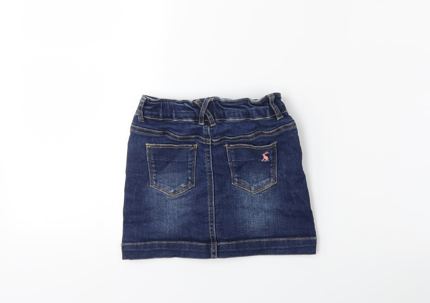 Joules Girls Blue  Denim Mini Skirt Size 4 Years